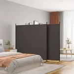 vidaXL 4-tlg. Paravent Braun 698x180 cm Stoff