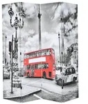 vidaXL Raumteiler klappbar 160 x 170 cm London Bus Schwarz-Wei&szlig;