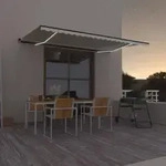 vidaXL Markise Manuell Einziehbar mit LED 500x300 cm Creme