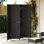 vidaXL Raumteiler 4-teilig Faltbar Schwarz 195x180 cm Poly Rattan