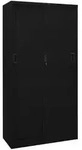 vidaXL B&uuml;roschrank mit Schiebet&uuml;r Schwarz 90x40x180 cm Stahl