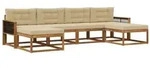 vidaXL Outdoor-Sofagarnitur mit Kissen 6 pcs Natur und Beige