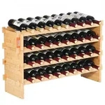 VEVOR Weinregal stapelbar 36 Flaschen, stabiles Flaschenregal, 4-stufiges...
