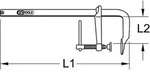 KS Tools 145.0432 U-Schraubzwinge mit Knebel, 300x175mm