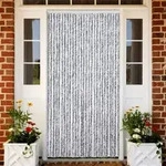 vidaXL Insektenschutz-Vorhang Wei&szlig; und Grau 118x220 cm Chenille