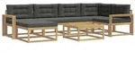 vidaXL Outdoor-Sofagarnitur 7 pcs Wei&szlig; und Anthrazit