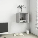 vidaXL Wandschrank Betongrau 37x37x37 cm Holzwerkstoff