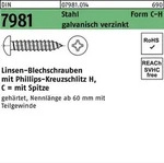 Blechschraube DIN 7981 LIKO PH C4,8x90-H Stahl galv.verz. Spitze 250St.