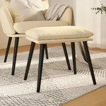 vidaXL Fu&szlig;hocker Creme 45x29,5x35 cm Stoff