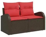 vidaXL Gartensofa Braun 124 x 62 x 85cm Poly-Rattan