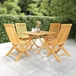 vidaXL 5-tlg. Garten-Essgruppe Massivholz Teak