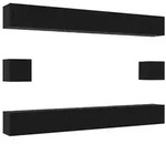 vidaXL TV-Schrankset 8 pcs Schwarz Eichen-Optik Holzwerkstoff