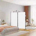 vidaXL 2-tlg. Paravent Wei&szlig; 175x180 cm Stoff