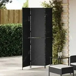 vidaXL Raumteiler 3-teilig Faltbar Schwarz 146x180 cm Poly Rattan