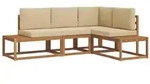 vidaXL Outdoor-Sofagarnitur mit Kissen 4 St&uuml;ck Natur und Beige