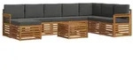 vidaXL Ecksofa Set 9 pcs Natur und Anthrazit Massivholz Akazie