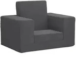 vidaXL Schlafsofa f&uuml;r Kinder Anthrazit Weicher Pl&uuml;sch