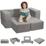 VEVOR Spielsofa Kindersofa aus Chenille-Stoff Bausteine 4-teilig,...