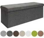 Sitzbank faltbar 110x38x38 cm Dunkelgrau mit 2 Trennw&auml;nden