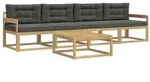 vidaXL Outdoor-Sofagarnitur mit Kissen 4 pcs Wei&szlig; und Anthrazit