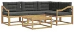 vidaXL Outdoor-Sofagarnitur 5 pcs Wei&szlig; und Anthrazit 79 x 79 x 37 cm