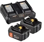 WS24 Akku Starter-Set 18 V / 2x 4,0 Ah Akku + Doppelschnellladeger&auml;t