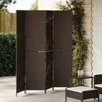 vidaXL Raumteiler 4-teilig Faltbar Braun 195x180 cm Poly Rattan