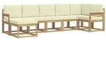vidaXL Outdoor-Sofagarnitur mit Kissen 7 pcs Wei&szlig; und Creme Polyester