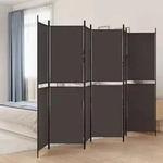 vidaXL 6-tlg. Paravent Braun 300x200 cm Stoff