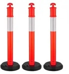 VEVOR Verkehrsleitpfosten Leitpfosten 3 Stk. (114 cm) mit bef&uuml;llbarem Sockel &