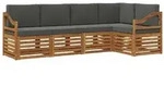vidaXL Ecksofa Set 5 pcs Natur und Anthrazit Massivholz Akazie