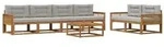 vidaXL Outdoor-Sofagarnitur mit Kissen 7 pcs Natur und Hellgrau