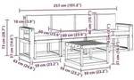 vidaXL Outdoor-Sofagarnitur mit Kissen 5 pcs Natur und Anthrazit