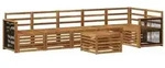 vidaXL Ecksofa Set 6 pcs Natur Massivholz Akazie