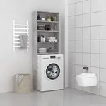 vidaXL Waschmaschinenschrank Betongrau 64x24x190 cm