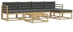 vidaXL Outdoor-Sofagarnitur 6 pcs Wei&szlig; und Anthrazit 79 x 79 x 37 cm