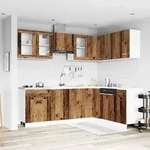 vidaXL 11-tlg. K&uuml;chenschrank-Set Altholz-Optik Holzwerkstoff