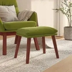 vidaXL Fu&szlig;hocker Hellgr&uuml;n 45x29,5x35 cm Samt