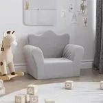 vidaXL Kindersofa Hellgrau Weich Pl&uuml;sch