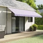 vidaXL Markisenvolant Blau und Wei&szlig; Gestreift 4,5 m