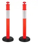 VEVOR Verkehrsleitpfosten Leitpfosten 2 Stk. (114 cm) mit bef&uuml;llbarem Sockel &