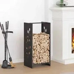 vidaXL Brennholzregal Schwarz 40x30x80 cm Kaltgewalzter Stahl