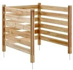 VEVOR Sichtschutzzaun aus Holz, 914x914 mm 3-Paneele-Lamellenzaun f&uuml;r Klimaanlagen,