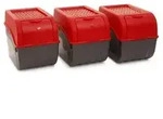 Novaliv 3x Gro&szlig; 9l rot Kartoffel Kartoffelbox Kartoffelkiste Kartoffellager