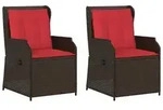 vidaXL Gartenbank 2 pcs Braun Poly-Rattan