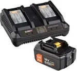 WS24 Akku Starter-Set 18 V / 1x 5,0 Ah Akku + Doppelschnellladeger&auml;t