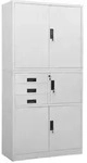 vidaXL B&uuml;roschrank Hellgrau 90x40x180 cm Stahl