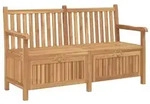 vidaXL Gartenbank mit Speicher 150 x 60 x 90 cm Massivholz Teak