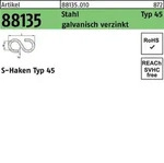S-Haken R 88135 Typ 45 70x 20x 6,8 Stahl galv.verz. 100 St&uuml;ck