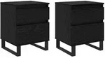 vidaXL Nachttisch 2 pcs Schwarz Eichen-Optik 40 x 35 x 50 cm